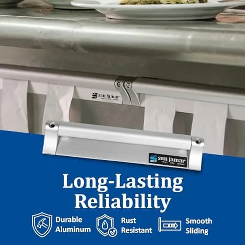 San Jamar Order Ticket Holder for Restaurant – 18" Anodized Aluminum Metal Receipt Holder with Grip Track – Durable Wall Mount Check Rack for Kitchen, Restaurant and Service Counters thumbnail 8