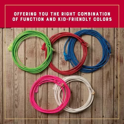 Weaver Equine Waxed Nylon Kids Lasso Rope for Practice, 5/16" x 20" | Durable, Kid-Friendly Roping Tool thumbnail 5