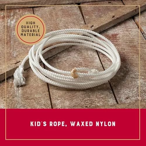 Weaver Equine Waxed Nylon Kids Lasso Rope for Practice, 5/16" x 20" | Durable, Kid-Friendly Roping Tool thumbnail 2