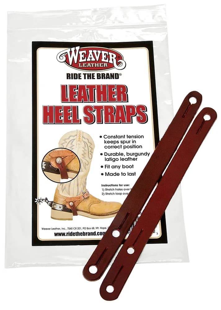 Weaver Leather Heel Straps, Burgundy, 8 Inch (20.32 cm) | Secure Spur Placement for All Boots - main product image