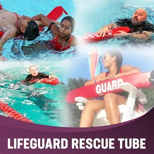 Kemp USA 40-Inch Lifeguard Rescue Tube Red with Reinforced Strap and Reach Assist Loop | Professional Water Safety Flotation Device thumbnail 5