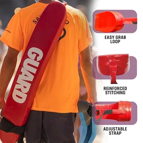 Kemp USA 40-Inch Lifeguard Rescue Tube Red with Reinforced Strap and Reach Assist Loop | Professional Water Safety Flotation Device thumbnail 6