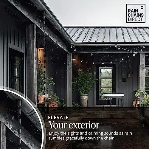 Rain Chains Direct Channel Link Rain Chain 2.59 m (8.5 FT) | Heavy Duty Aluminum for Indian Monsoons thumbnail 7