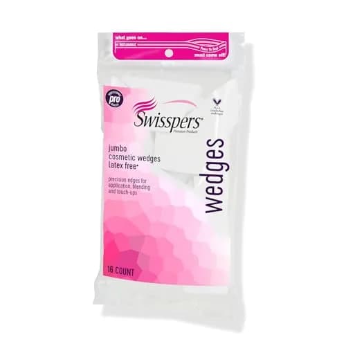 Swisspers Premium Pro Cosmetic Wedges, Jumbo Size, Latex-Free Makeup Wedge (16 Count Bag) | Precision Application & Blending thumbnail 1