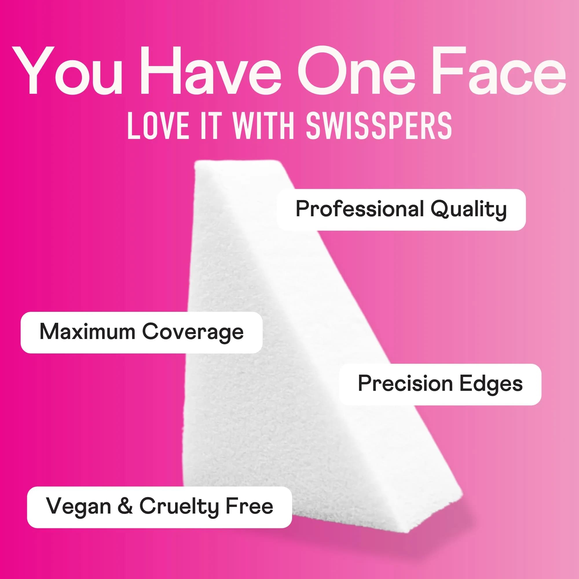 Swisspers Premium Pro Cosmetic Wedges, Jumbo Size, Latex-Free Makeup Wedge (16 Count Bag) | Precision Application & Blending - view 2