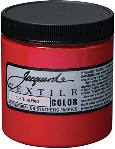 Jacquard Textile Color Paint True Red 237ml (8 Fl Oz) | ASTM D-4236 Certified thumbnail 1