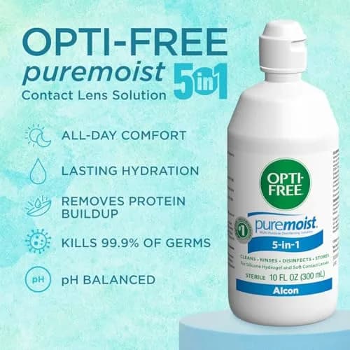 Opti-Free Puremoist Multi-Purpose Contact Lens Solution 296ml (10 Fl Oz) | Doctor Recommended for All-Day Comfort thumbnail 3