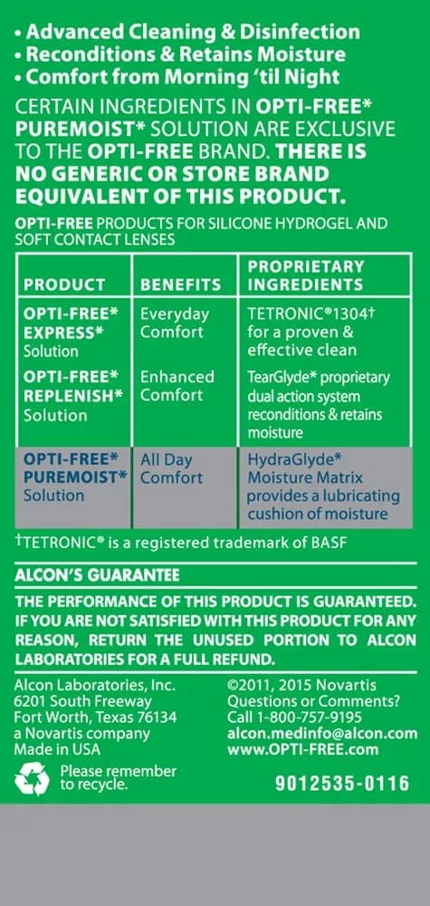 Opti-Free Puremoist Multi-Purpose Contact Lens Solution 2 Fl Oz (Pack of 1) | All-Day Comfort - view 3