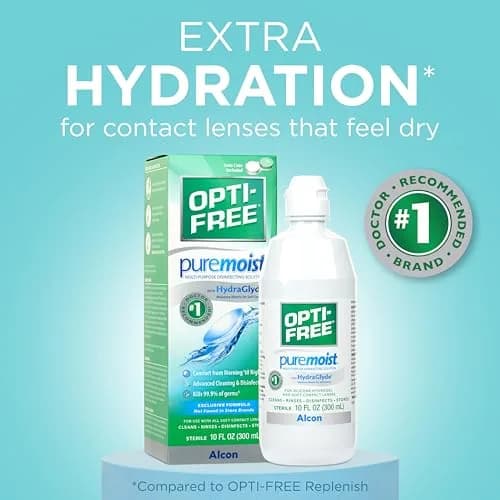 Opti-Free Puremoist Contact Lens Rewetting Drops 12 mL (0.4 Fl Oz) | FDA Approved for All Soft Lenses thumbnail 4