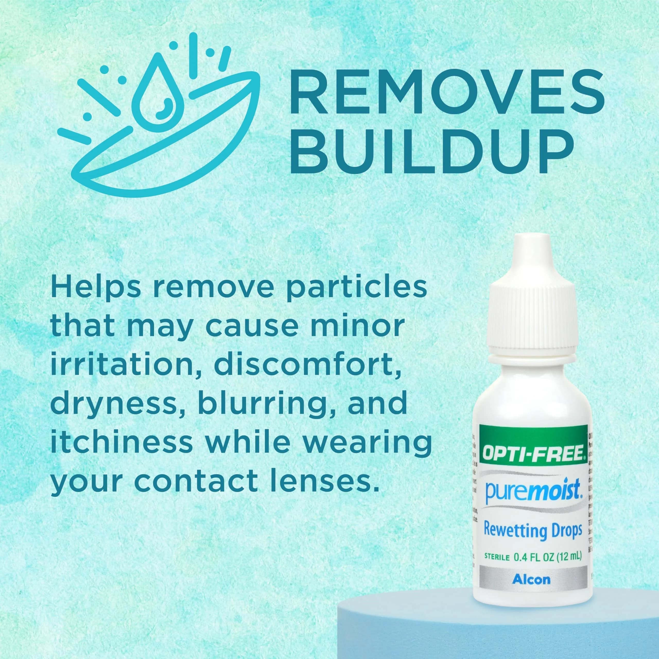 Opti-Free Puremoist Contact Lens Rewetting Drops 12 mL (0.4 Fl Oz) | FDA Approved for All Soft Lenses - view 2