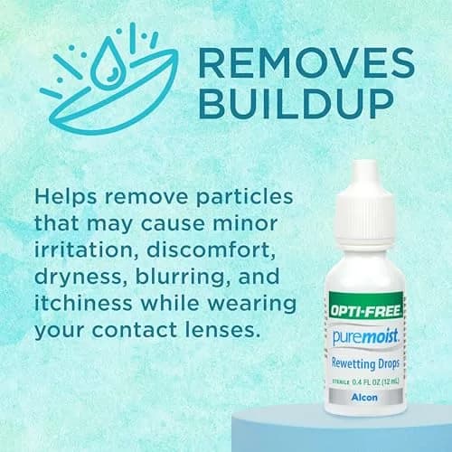 Opti-Free Puremoist Contact Lens Rewetting Drops 12 mL (0.4 Fl Oz) | FDA Approved for All Soft Lenses thumbnail 2