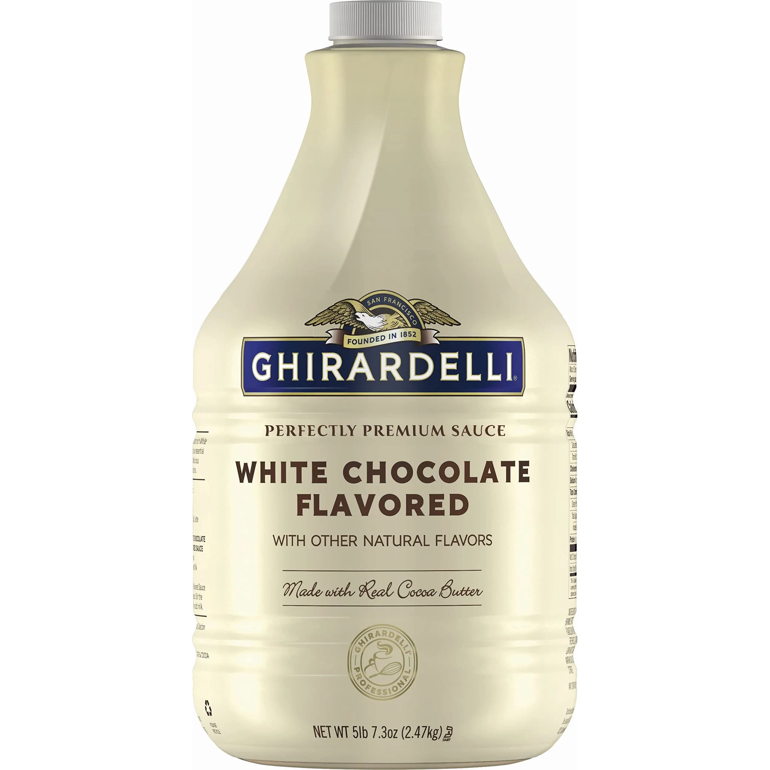 Ghirardelli White Chocolate Flavored Sauce 2.47 kg (87.3 Fl Oz) | Rich Creamy Dessert Topping for Coffee & Desserts — 89.4 Ounce