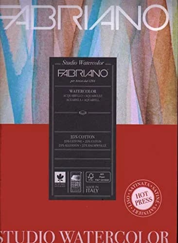 Fabriano Studio Watercolor Pad, Cold-Press, 28cm x 35.5cm (11" x 14") | 20 Sheets thumbnail 1
