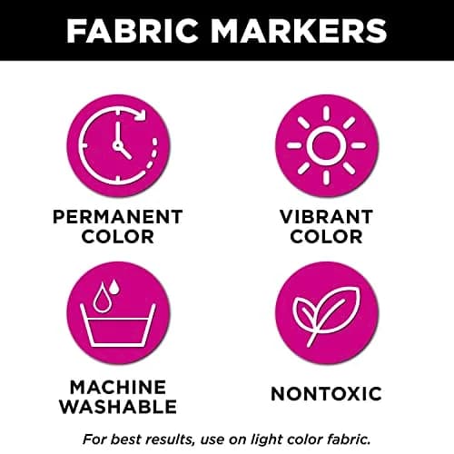 Tulip Permanent Fabric Markers Neon 6 Pack | Fine Tip, Child Safe, Non-Toxic, Wash-Fast thumbnail 3