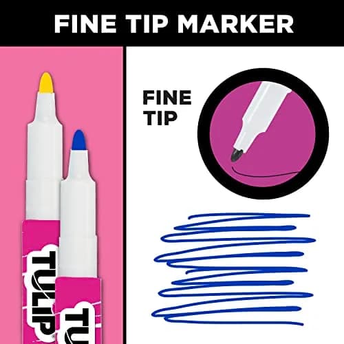Tulip Fabric Markers, Primary, 6 Count (Pack of 6) | Vibrant Permanent Color for Fabric & Surfaces thumbnail 5