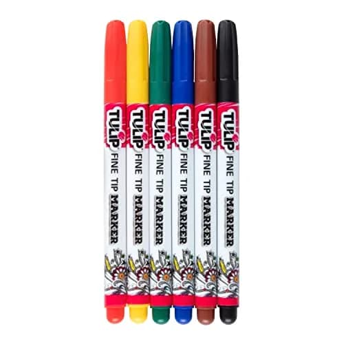 Tulip Fabric Markers, Primary, 6 Count (Pack of 6) | Vibrant Permanent Color for Fabric & Surfaces thumbnail 2