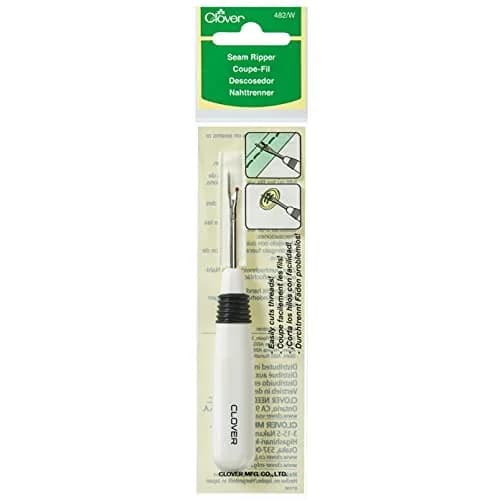 Clover White Ergonomic Seam Ripper 1.9cm (0.75in) | Precision Fabric Repair Tool thumbnail 1
