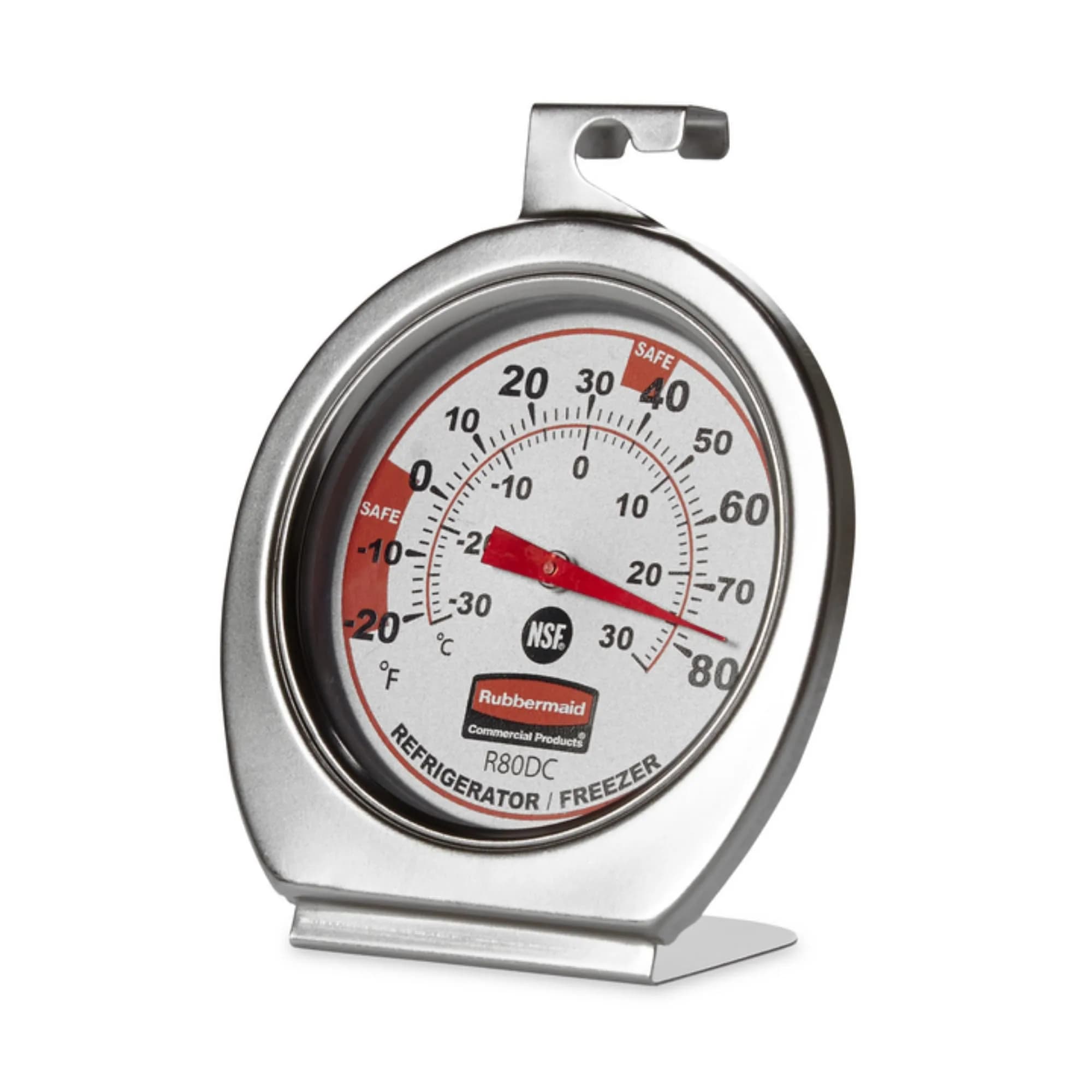 Rubbermaid Commercial Products Mechanical Refrigerator Thermometer 3.75" | NSF Certified, -20°F to 80°F Range - main product image