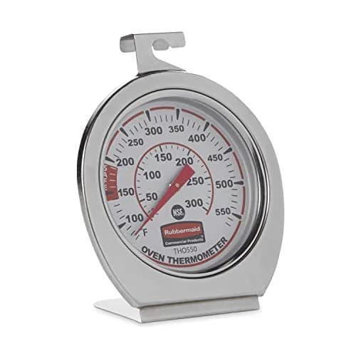 Rubbermaid Commercial Products Stainless Steel Oven Thermometer 60-580°F (20-300°C) | NSF Certified — Stainless Steel