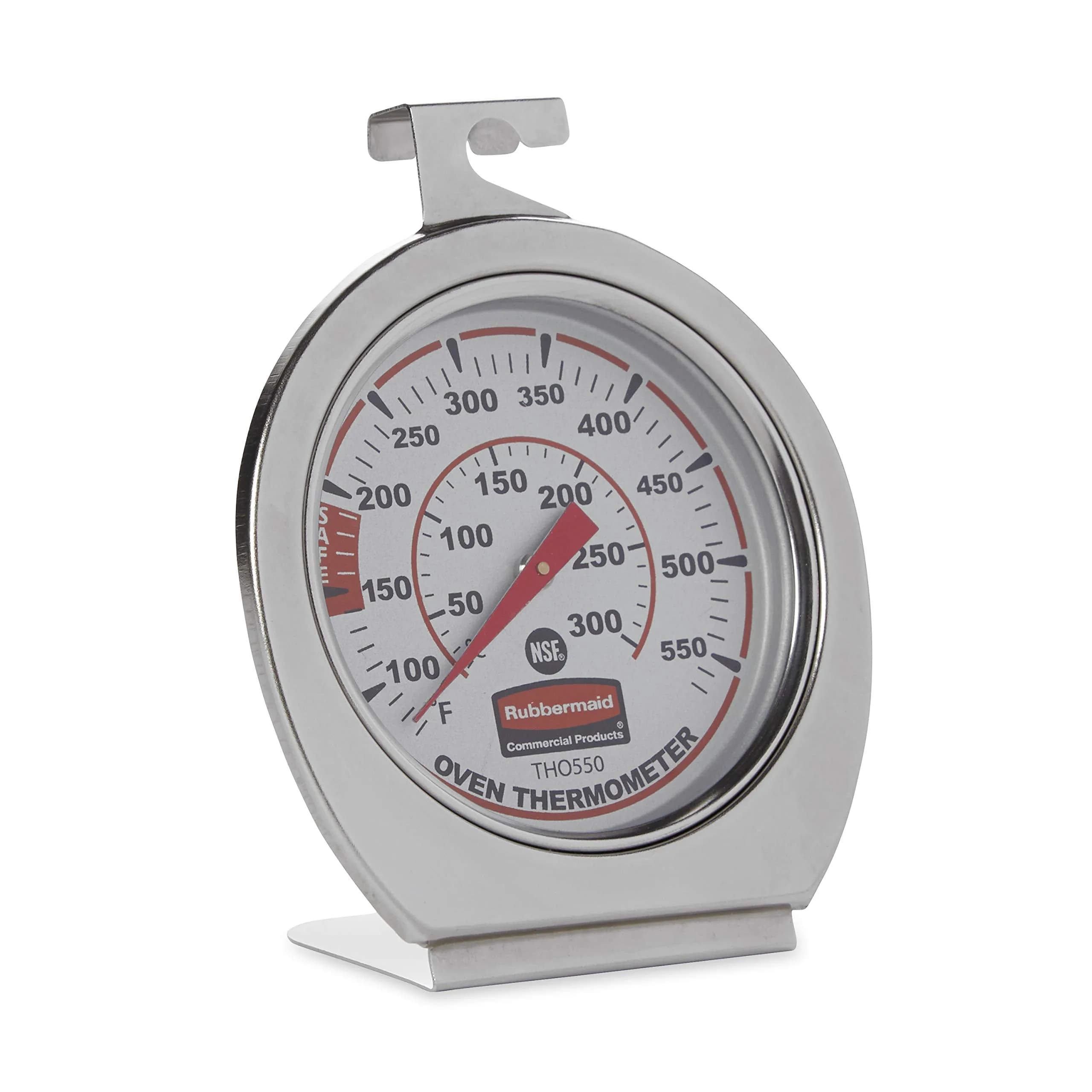 Rubbermaid Commercial Products Stainless Steel Oven Thermometer 60-580°F (20-300°C) | NSF Certified - main product image