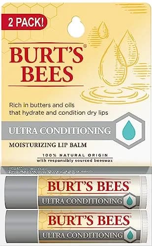 Burt's Bees Pomegranate Tint-Free Lip Balm 0.15 oz (0.44 ml) | Natural Conditioning Lip Treatment — Ultra Conditioning