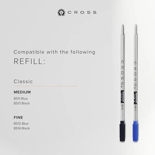Cross ATX Translucent Blue Lacquer Ballpoint Pen, Medium Point, Black Ink | Smooth Writing, Ergonomic Grip thumbnail 6