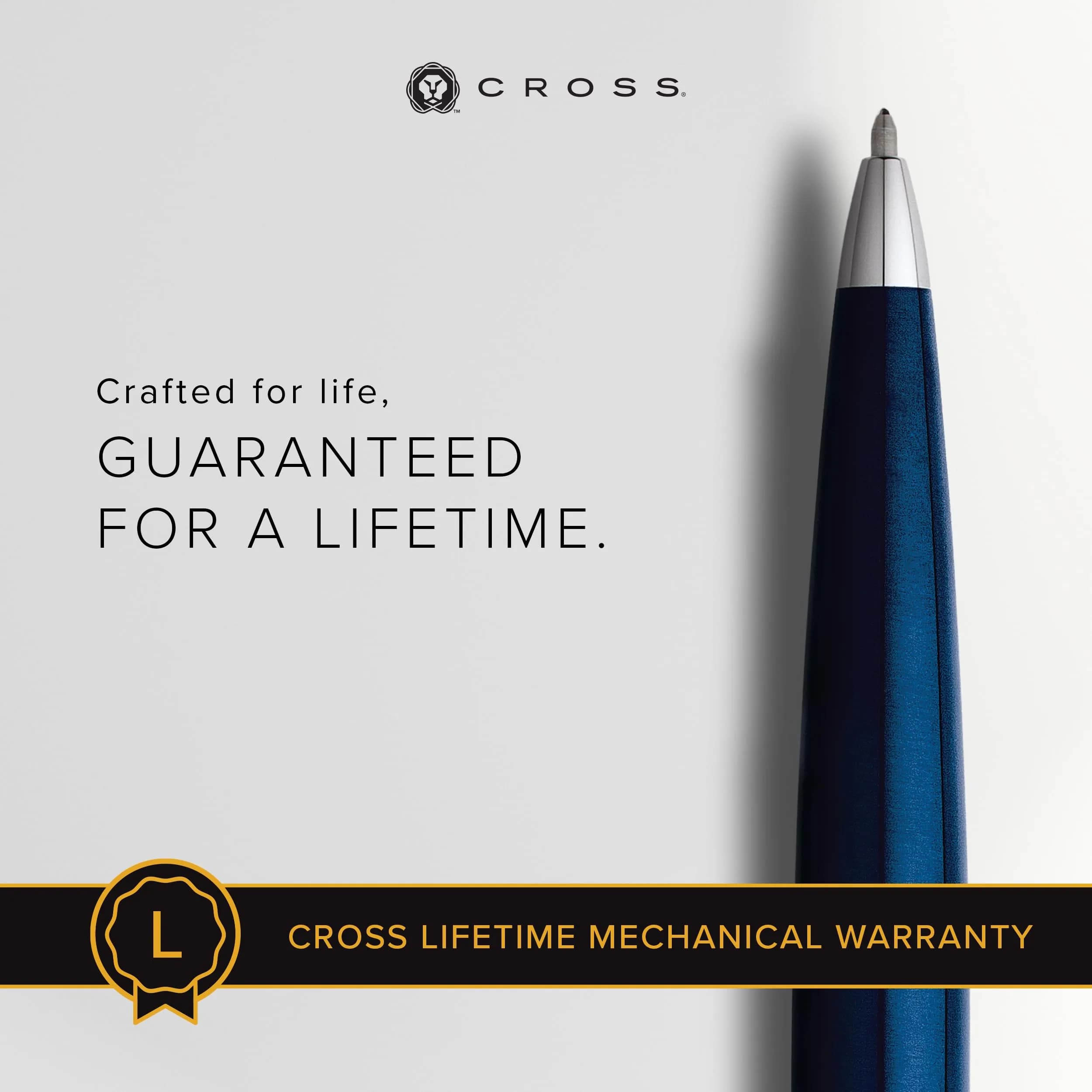 Cross ATX Translucent Blue Lacquer Ballpoint Pen, Medium Point, Black Ink | Smooth Writing, Ergonomic Grip - view 3