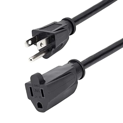 StarTech.com 25ft Power Extension Cord 7.6m | NEMA 5-15R to NEMA 5-15P, 13A 125V, 16AWG, Black thumbnail 1