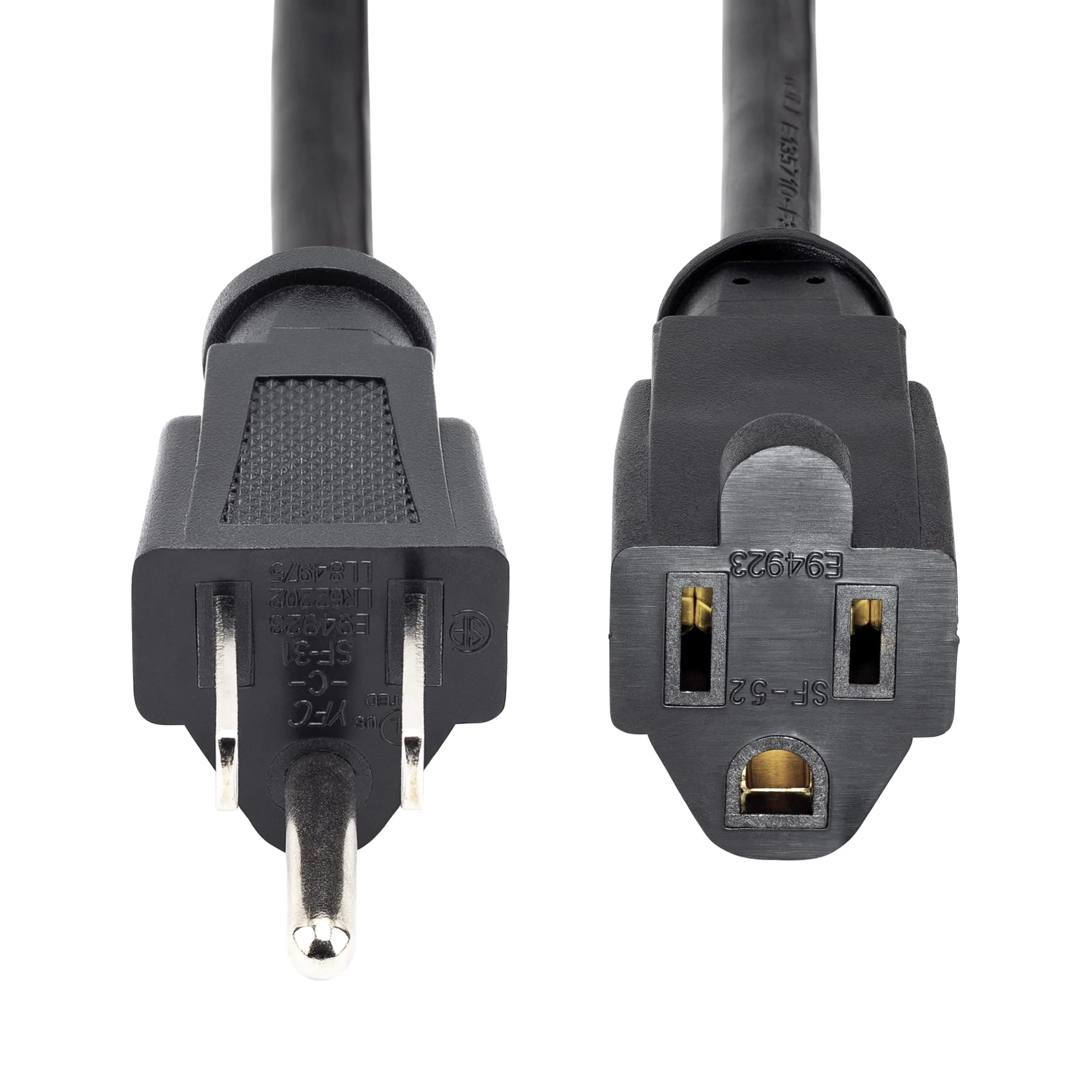 StarTech.com 25ft Power Extension Cord 7.6m | NEMA 5-15R to NEMA 5-15P, 13A 125V, 16AWG, Black - view 3