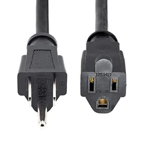 StarTech.com 25ft Power Extension Cord 7.6m | NEMA 5-15R to NEMA 5-15P, 13A 125V, 16AWG, Black thumbnail 3
