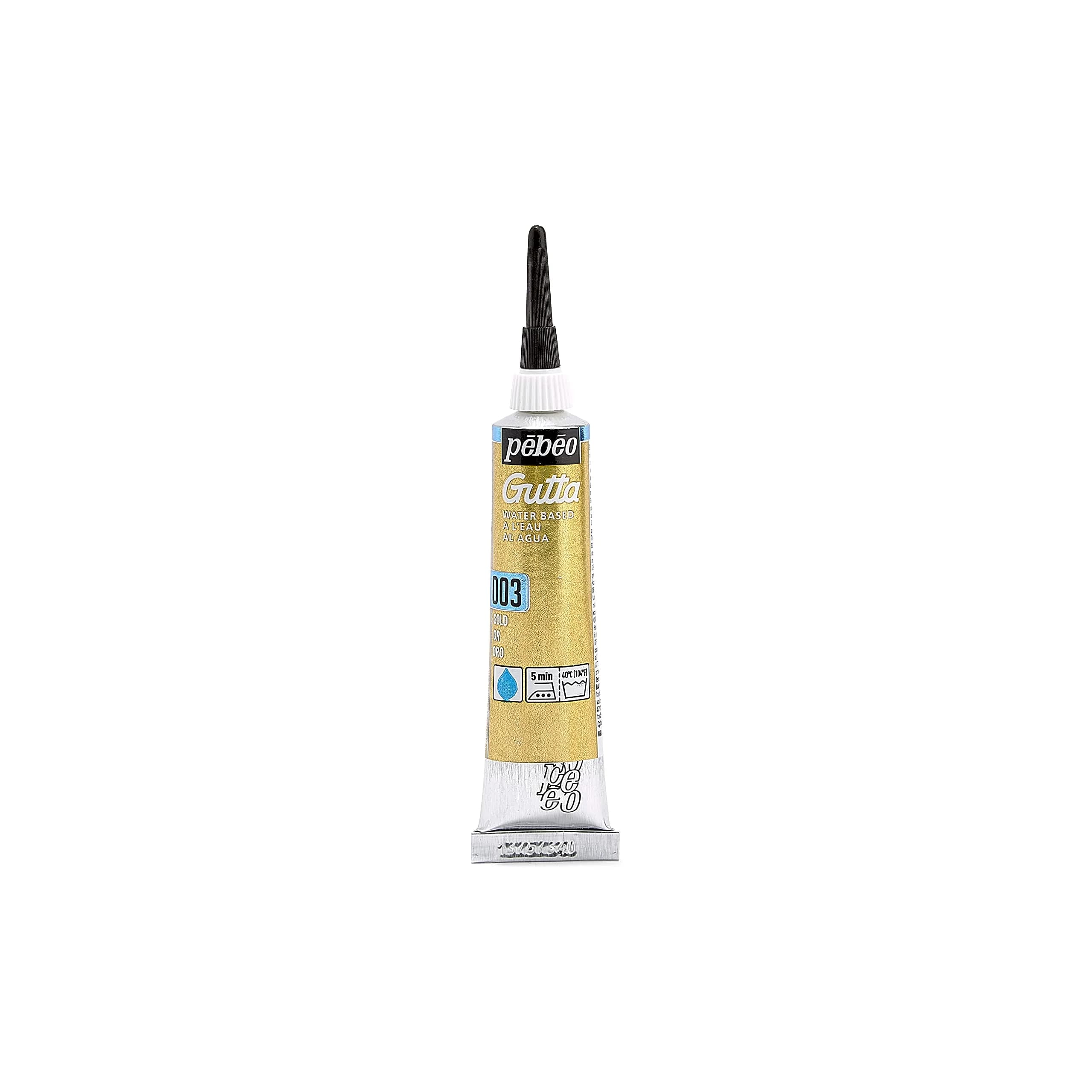 PEBEO Setasilk Gold Silk Painting Gutta 20ml (0.67 Fl Oz) | Water-Based Outline Paste for Fabric Art - main product image