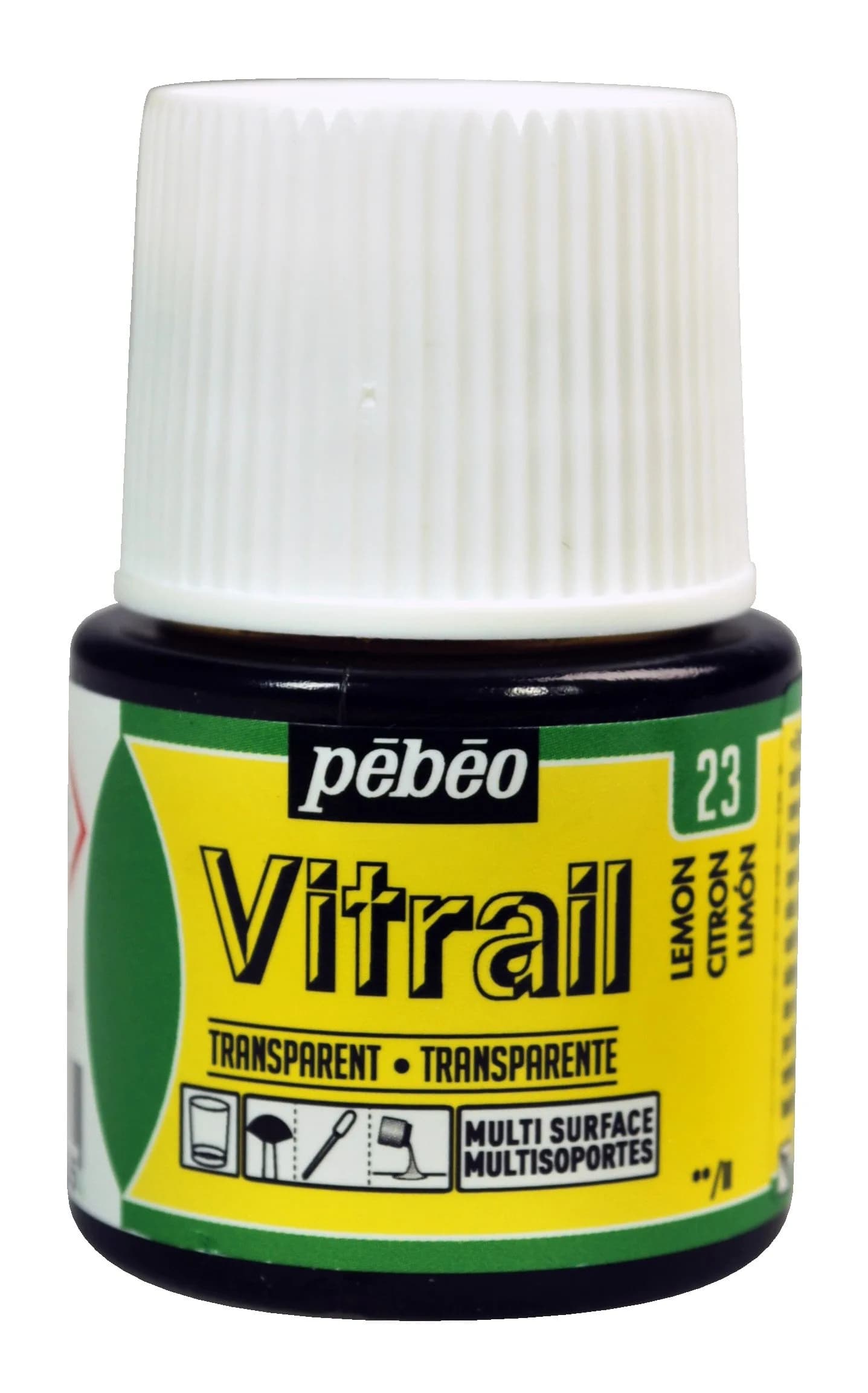 PEBEO Vitrail Stained Glass Effect Paint 45 ml Lemon | Glossy, Transparent & Opale Finishes
