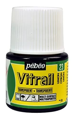 PEBEO Vitrail Stained Glass Effect Paint 45 ml Lemon | Glossy, Transparent & Opale Finishes thumbnail 1