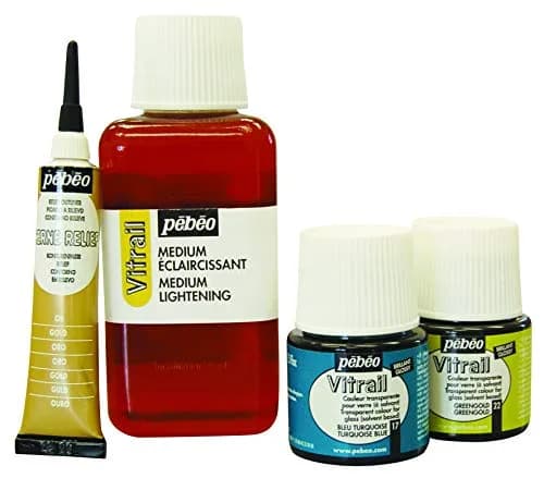 PEBEO Vitrail Stained Glass Effect Paint 45 ml Lemon | Glossy, Transparent & Opale Finishes thumbnail 5