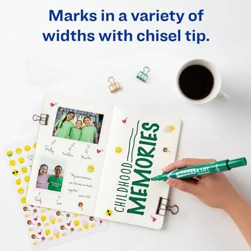 Avery® Marks A Lot® Permanent Markers, Large Desk-Style Size, Chisel Tip, 12 Green Markers | ACMI Certified Low-Odor thumbnail 4