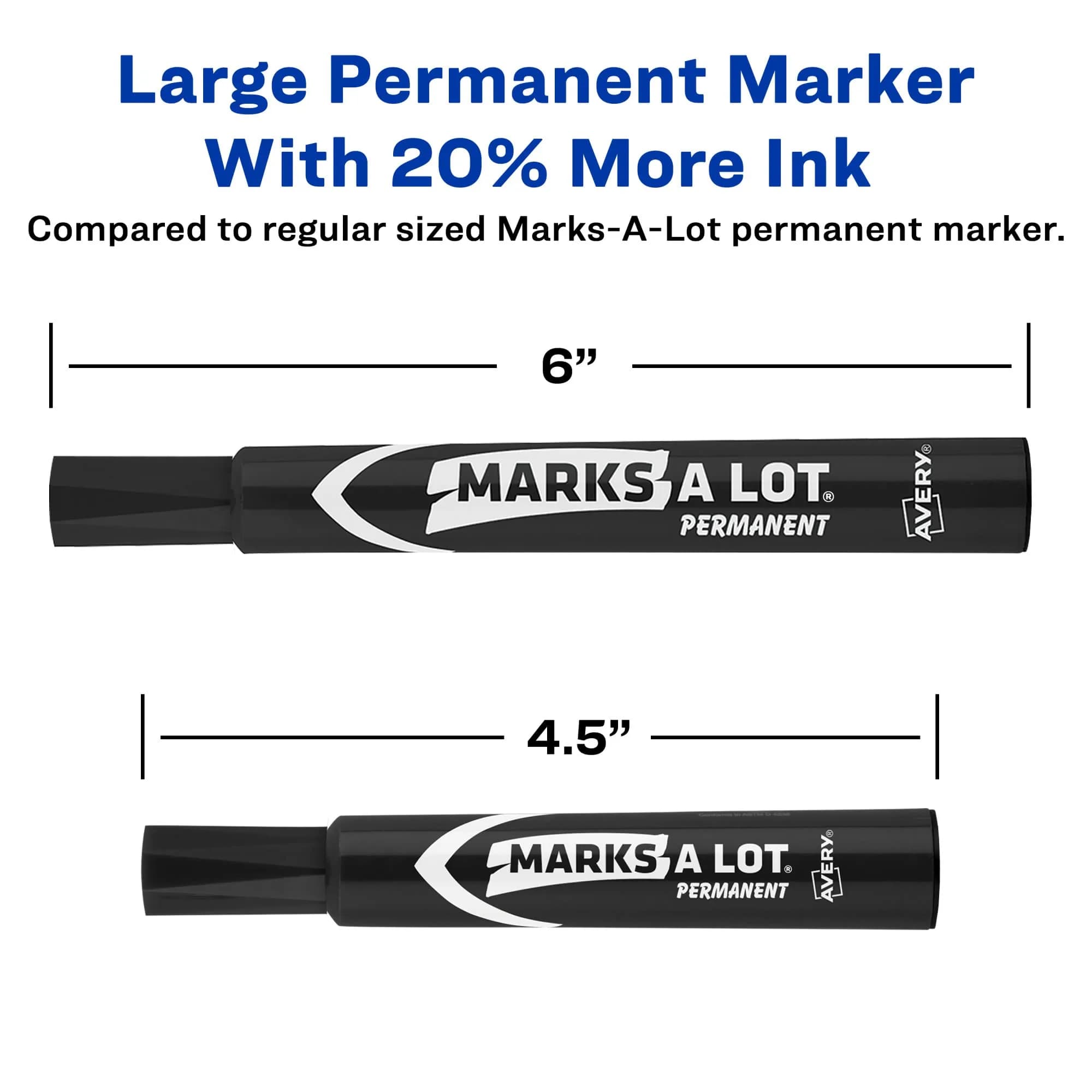 Avery® Marks A Lot® Permanent Markers, Large Desk-Style Size, Chisel Tip, 12 Green Markers | ACMI Certified Low-Odor - view 2