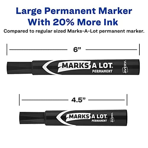 Avery® Marks A Lot® Permanent Markers, Large Desk-Style Size, Chisel Tip, 12 Green Markers | ACMI Certified Low-Odor thumbnail 2