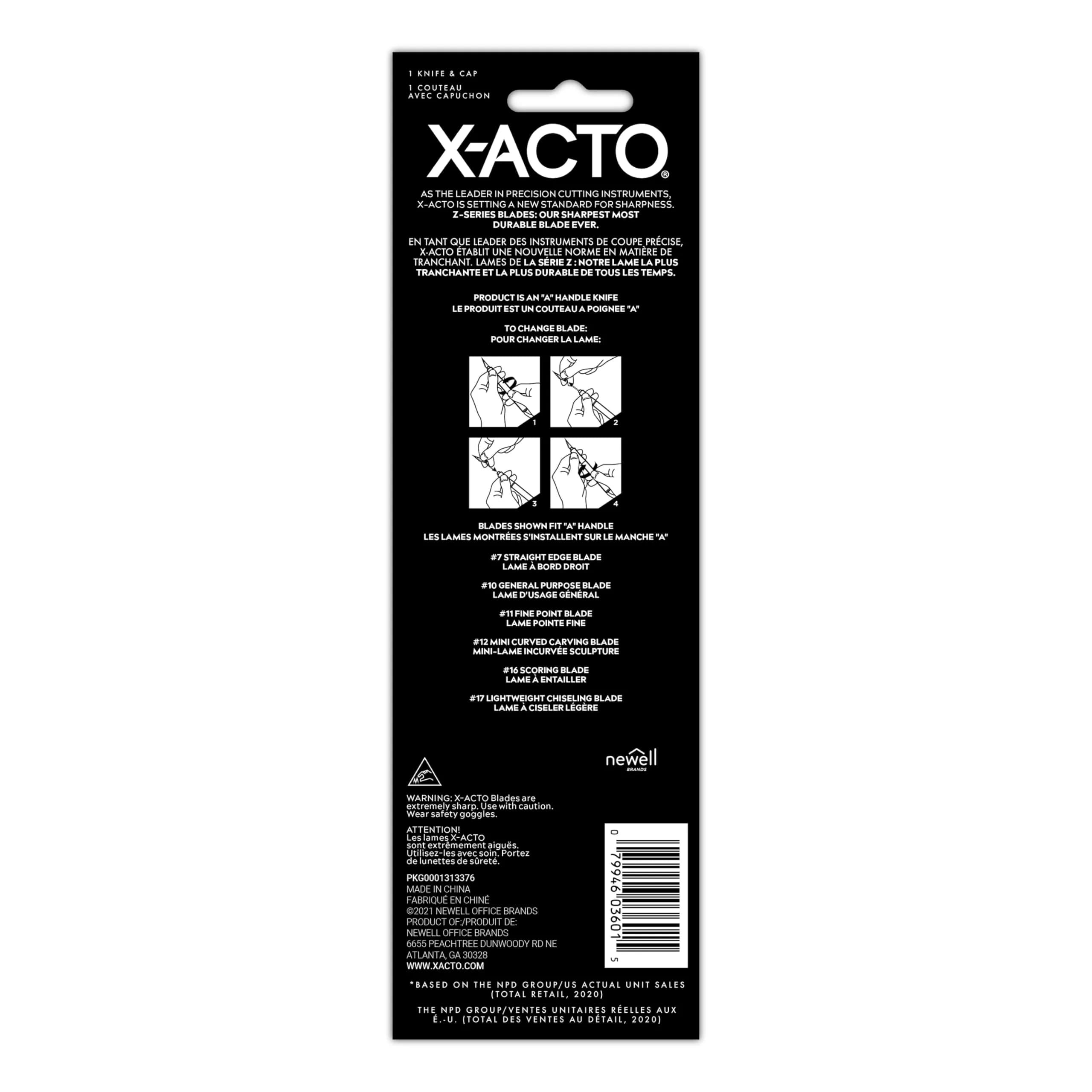 X-Acto Z-Series #1 Precision Utility Knife with #11 Blade & Safety Cap | Sharp, Durable, Lightweight Aluminum Handle - view 4