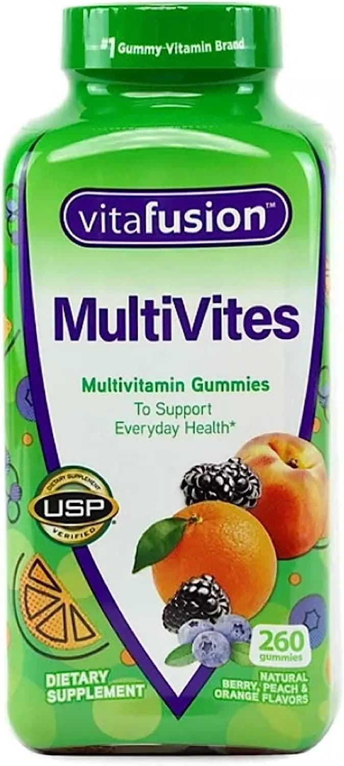 Vitafusion MultiVites Gummy Vitamins for Adults - 250 Count (Pack of 1) | Essential Daily Formula with 100% Folic Acid - main product image