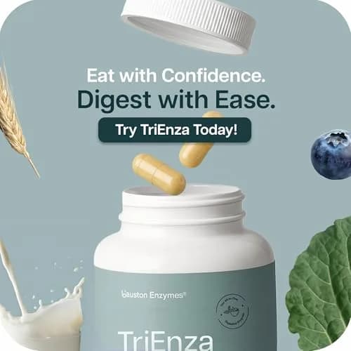 Houston Enzymes TriEnza Digestive Enzymes 90 Capsules | Supports Protein, Carb, Fat Digestion thumbnail 8