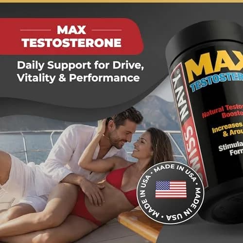 Swiss Navy MAX Testosterone - 60 Capsules | Natural Testosterone Support for Men thumbnail 2