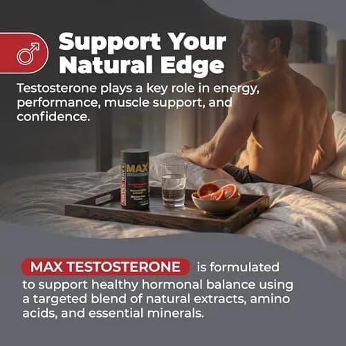 Swiss Navy MAX Testosterone - 60 Capsules | Natural Testosterone Support for Men thumbnail 3