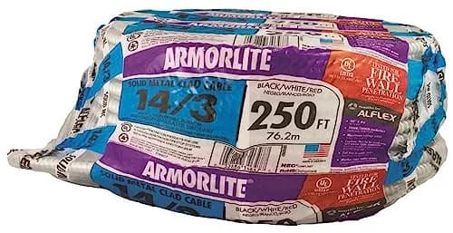 Southwire Armorlite Type MC Aluminum Armored Cable 14/3 600V 250 Ft Coil | Suitable for Commercial & Industrial Wiring thumbnail 8
