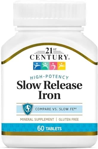 21st Century Slow Release Iron Tablets 60 Count (Pack of 3) | High Potency Mineral Supplement thumbnail 1