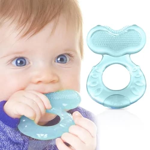 Nuby Silicone Teethe-EEZ Teether with Bristles & Case | BPA-Free, Fish Shape, 3+ Months thumbnail 6