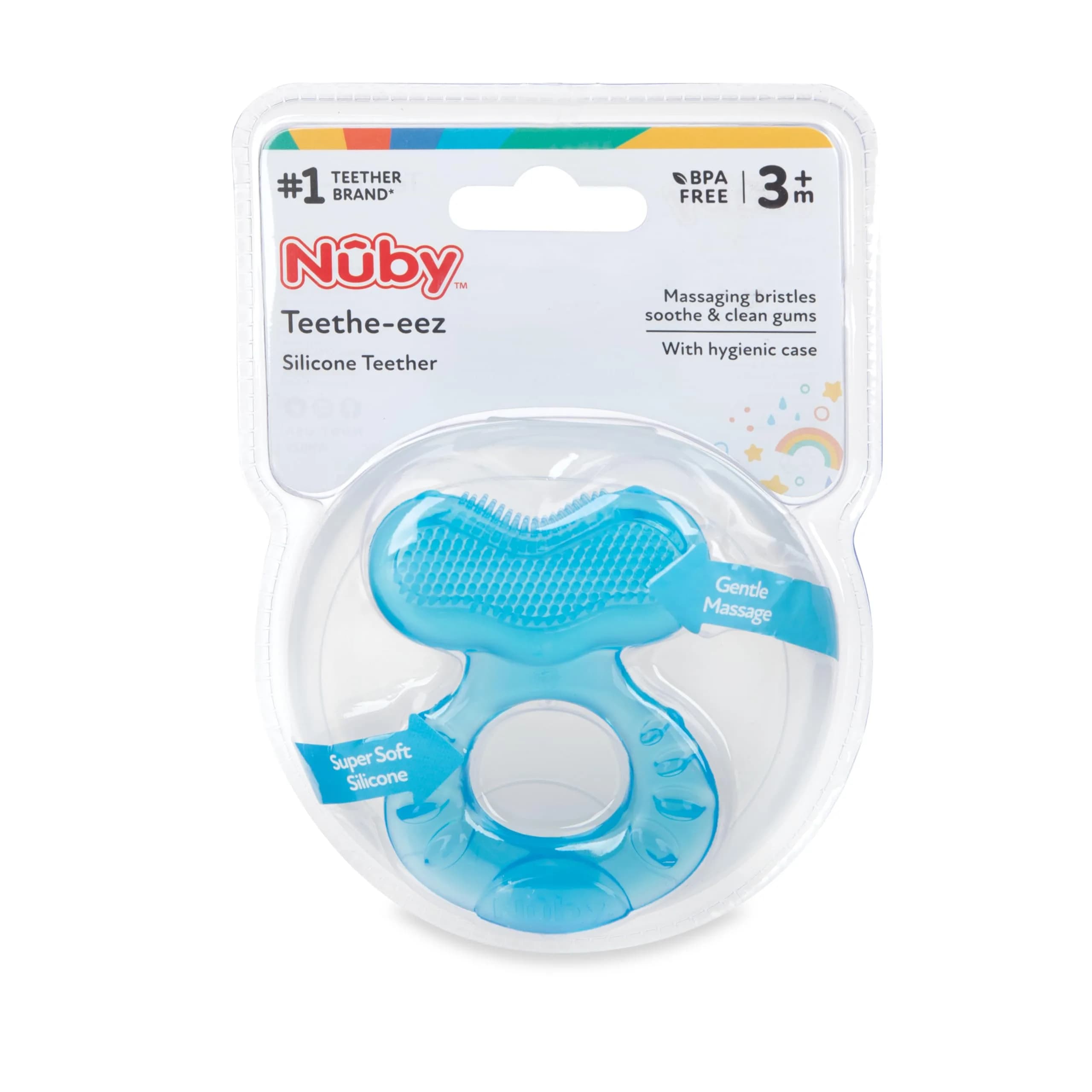 Nuby Silicone Teethe-EEZ Teether with Bristles & Case | BPA-Free, Fish Shape, 3+ Months - view 7