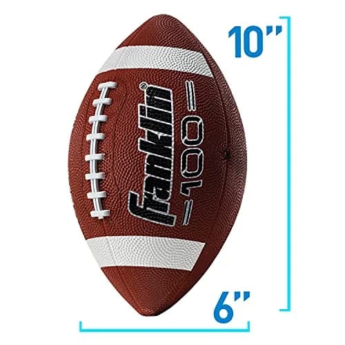 Franklin Sports Grip-Rite 100 Junior Football | Official Junior Size 10" x 6" Rubber Ball thumbnail 6