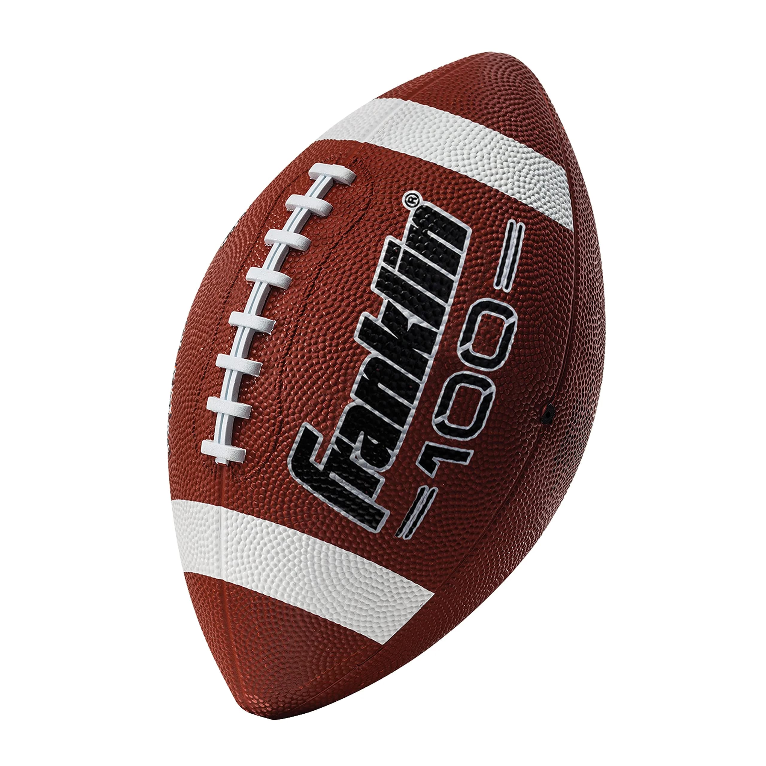 Franklin Sports Grip-Rite 100 Junior Football | Official Junior Size 10" x 6" Rubber Ball — Classic Brown