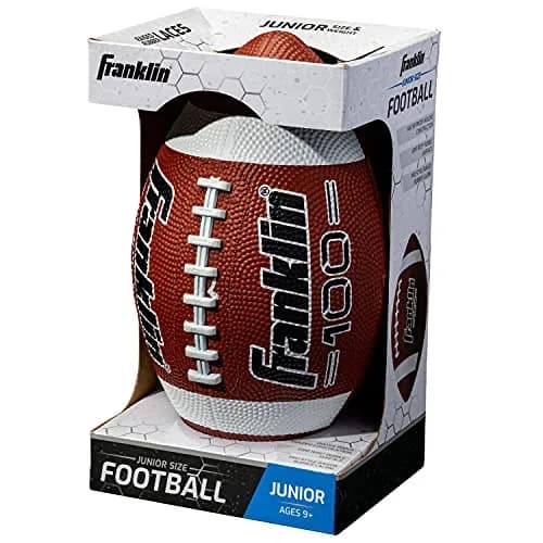 Franklin Sports Grip-Rite 100 Junior Football | Official Junior Size 10" x 6" Rubber Ball thumbnail 8
