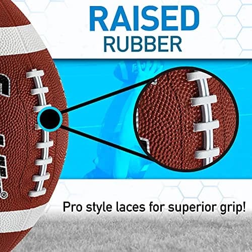 Franklin Sports Grip-Rite 100 Junior Football | Official Junior Size 10" x 6" Rubber Ball thumbnail 4